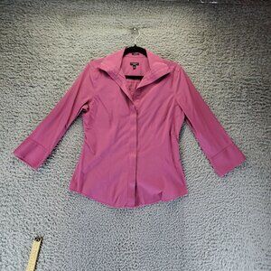 Talbots Top Womens Size 6 Pink Wrinkle Resistant 3/4 Sleeve Button Down Shirt